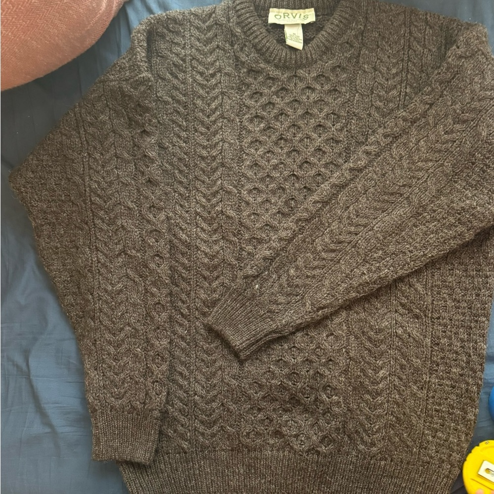 100% Wool Orvis Fisherman’s sweater